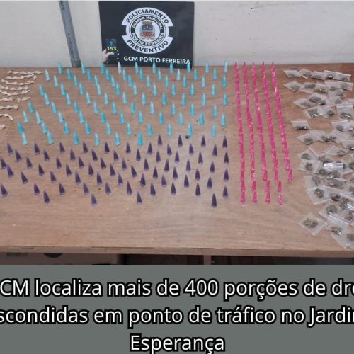 GCM apreende mais de 400 porções de drogas durante patrulhamento no Jardim Esperança