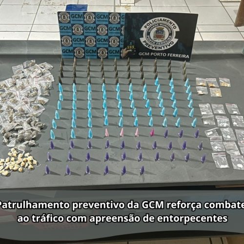 Operação da GCM resulta em apreensão de drogas em ponto conhecido do tráfico em Porto Ferreira