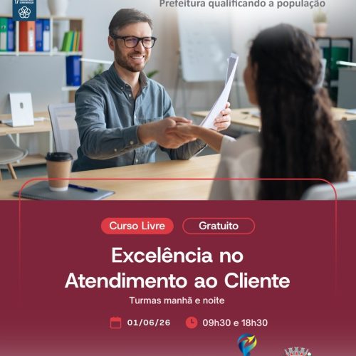 Curso gratuito de atendimento ao cliente abre vagas em Leme