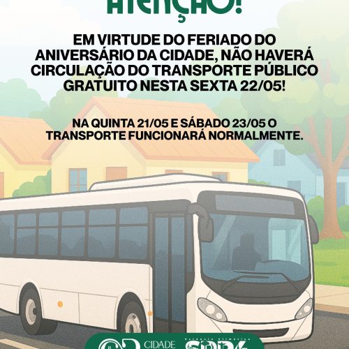 Transporte público gratuito terá pausa no feriado de aniversário de Santa Rita do Passa Quatro