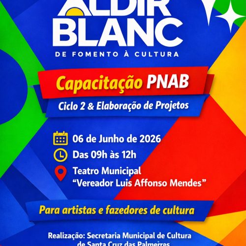 Capacitação da PNAB vai orientar artistas e produtores culturais em Santa Cruz das Palmeiras