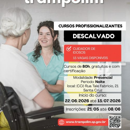 Curso gratuito de cuidador de idosos abre inscrições em Descalvado