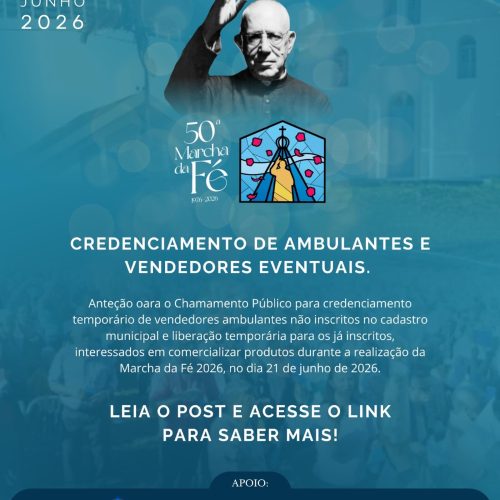 50ª Marcha da Fé abre credenciamento para ambulantes e vendedores eventuais em Tambaú