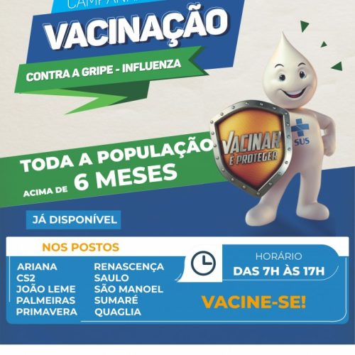 Leme amplia vacinação contra gripe para toda a população acima de 6 meses