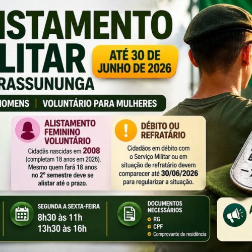 Prazo para alistamento militar em Pirassununga segue até 30 de junho