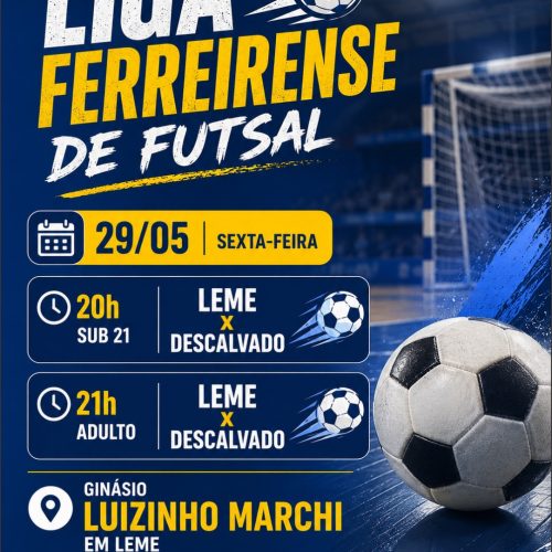 Leme recebe rodada da Liga Ferreirense de Futsal nesta sexta-feira