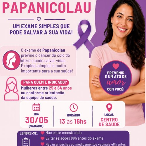 Prefeitura de Descalvado realiza campanha de Papanicolau neste sábado (30/05)