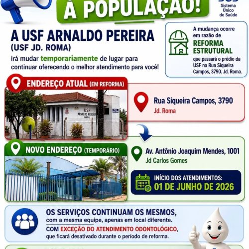 USF Arnaldo Pereira muda temporariamente de endereço para reforma em Pirassununga