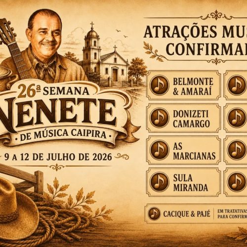 Pirassununga confirma atrações da 26ª Semana Nenete de Música Caipira para julho de 2026