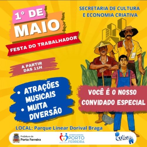 Festa do Trabalhador reúne atrações e lazer em Porto Ferreira no dia 1º de maio