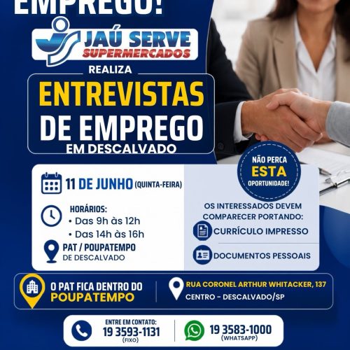 PAT promove ação de recrutamento com vagas de emprego em Descalvado