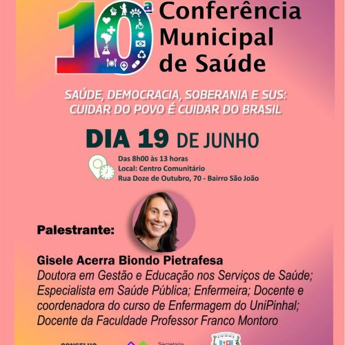 Conferência Municipal de Saúde debate fortalecimento do SUS em Casa Branca