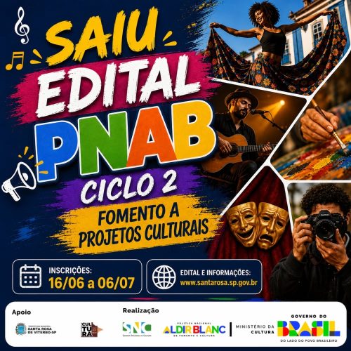 Santa Rosa de Viterbo abre inscrições para projetos culturais pelo PNAB Ciclo 2