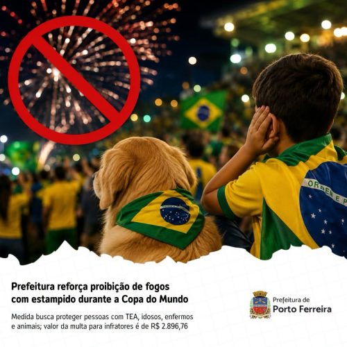 Prefeitura reforça proibição de fogos com estampido durante a Copa do Mundo
