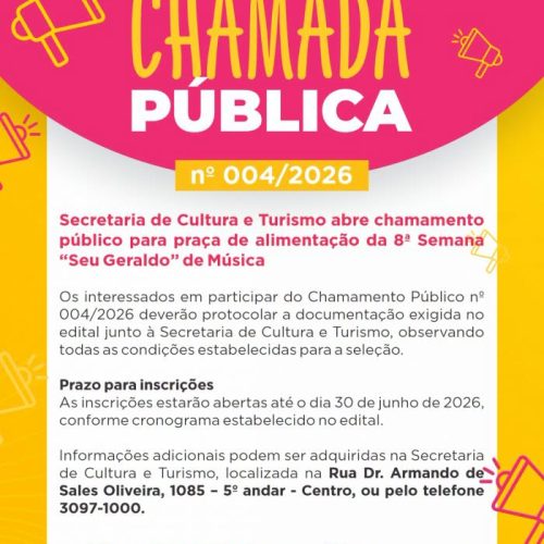 Praça de alimentação da Semana “Seu Geraldo” abre vagas para empreendedores em Leme