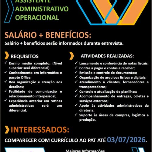 PAT de Santa Rosa de Viterbo recebe currículos para vaga de assistente administrativo operacional