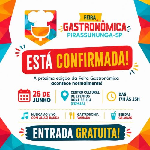 Feira Gastronômica será realizada normalmente nesta sexta-feira em Pirassununga
