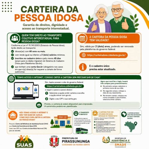 Pirassununga orienta idosos sobre emissão da Carteira da Pessoa Idosa