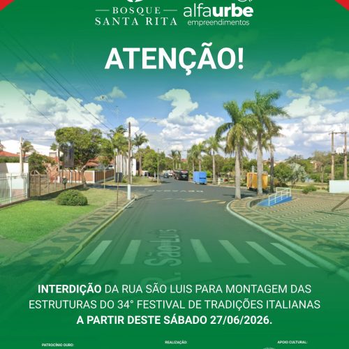 Santa Rita do Passa Quatro interdita Rua São Luis para montagem do Festival de Tradições Italianas