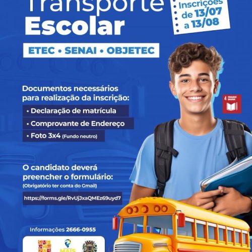 Leme abre inscrições para transporte escolar de estudantes da ETEC, SENAI e OBJETEC