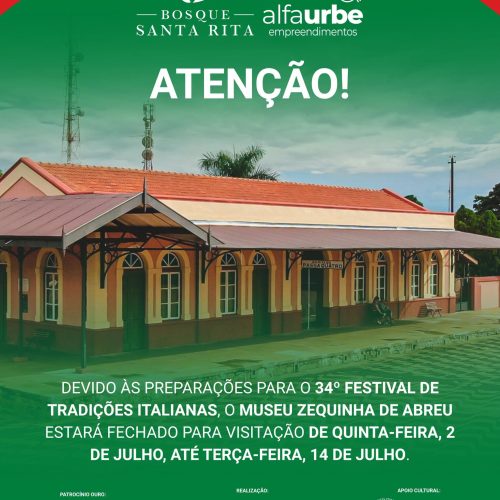 Museu Zequinha de Abreu fecha temporariamente em Santa Rita do Passa Quatro