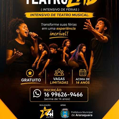 Araraquara abre inscrições para intensivo gratuito de teatro musical nas férias