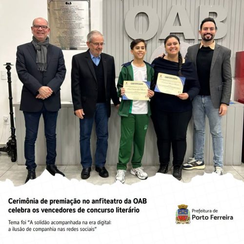 Estudantes de Porto Ferreira são premiados no 7º Concurso Literário Estudantil