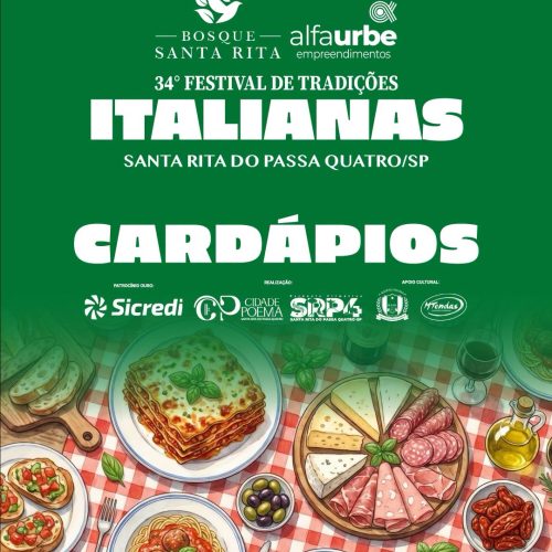 Festival de Tradições Italianas de Santa Rita do Passa Quatro terá cardápio digital e opções gastronômicas reunidas