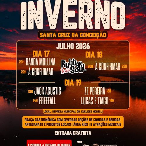 Festival de Inverno reúne música, gastronomia e lazer em Santa Cruz da Conceição
