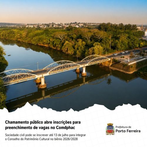 Prefeitura de Porto Ferreira abre inscrições para vagas da sociedade civil no Comdphac