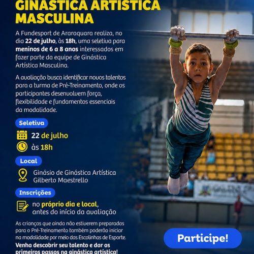 Fundesport promove seletiva para novos talentos da ginástica artística masculina em Araraquara