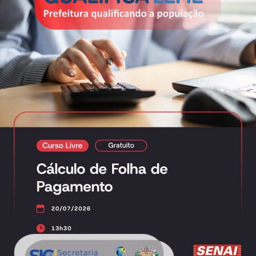Curso gratuito de cálculo de folha de pagamento abre inscrições em Leme (SP)