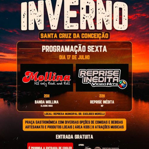 Festival de Inverno de Santa Cruz da Conceição abre programação com noite de rock nesta sexta-feira (17/07)