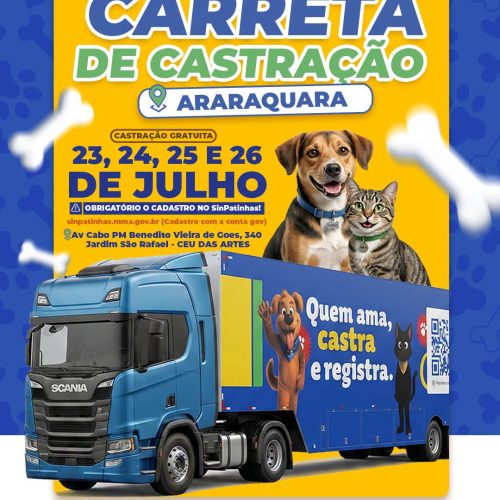Castração gratuita para cães e gatos ainda tem vagas abertas em Araraquara