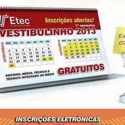 Inscrições para Vestibulinho das Etecs terminam nesta segunda-feira (5)