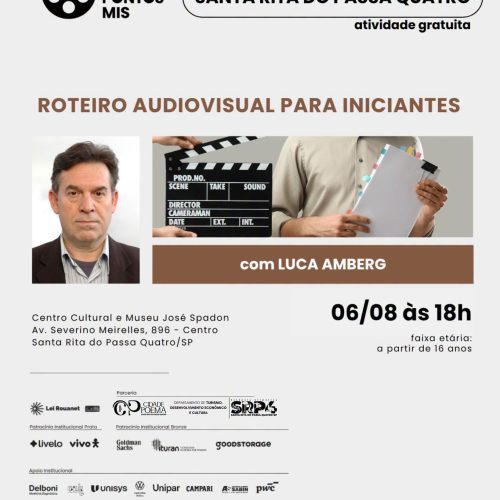 Santa Rita do Passa Quatro abre inscrições para oficina gratuita de roteiro audiovisual