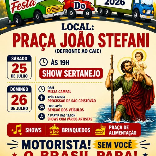Festa do Motorista promete reunir fé, tradição e entretenimento em Leme