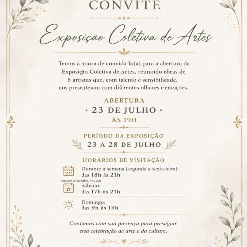 Exposição coletiva de artes destaca talentos locais no Centro Cultural de Santa Rosa de Viterbo
