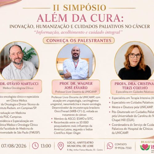 Simpósio em Leme debate inovação, humanização e cuidados paliativos no tratamento do câncer