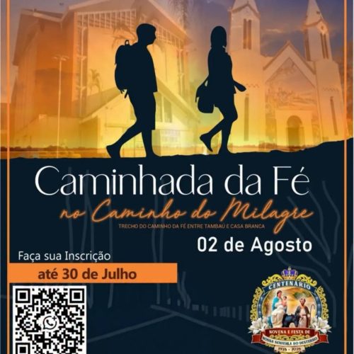 Caminhada da Fé 2026 reúne fiéis em Tambaú no dia 2 de agosto