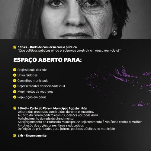 Araraquara convida população para o 1º Fórum Municipal Agosto Lilás com vagas limitadas