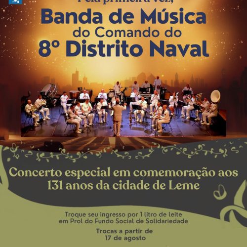 Leme recebe concerto especial da Marinha do Brasil em comemoração aos 131 anos do município