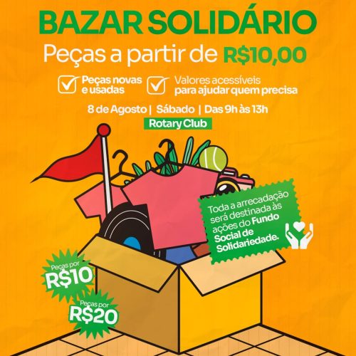 Bazar Solidário arrecada recursos para ações sociais em Santa Cruz das Palmeiras