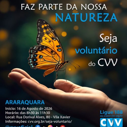 CVV de Araraquara busca novos voluntários para fortalecer rede de apoio emocional