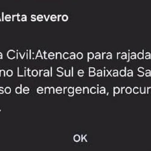 Defesa Civil alerta para ventos fortes no litoral paulista nesta sexta-feira