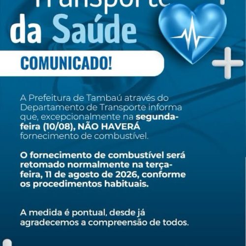 Abastecimento de veículos da Prefeitura de Tambaú terá pausa temporária na segunda-feira