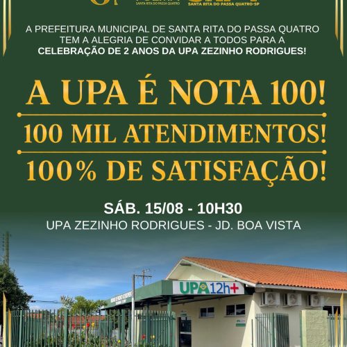 Santa Rita do Passa Quatro celebra dois anos da UPA Zezinho Rodrigues com 100 mil atendimentos