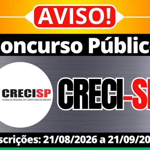 Concurso do CRECI-SP oferece 34 vagas com salários de até R$ 9,9 mil