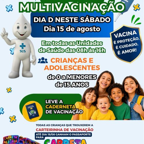 Tambaú realiza Dia D da multivacinação neste sábado (15/08)