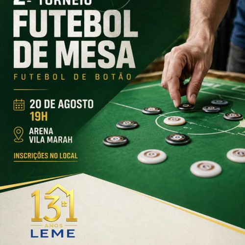 Leme recebe 2º torneio de futebol de mesa nesta quinta-feira (20/08)